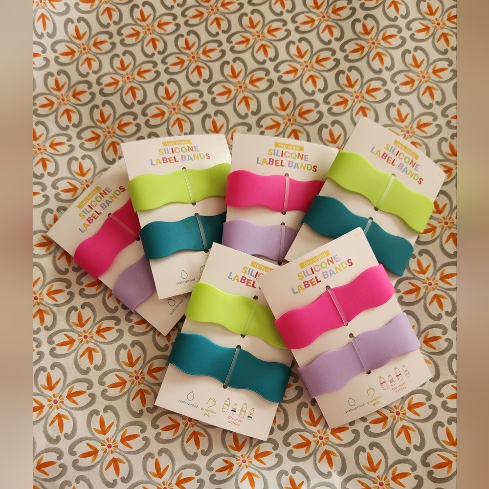 NWT Colorful Silicone Label Bands Set 10pk